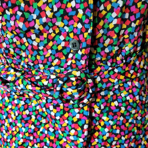 1980s Liz Claiborne Rainbow Colorful Confetti Skirt Set - Picture 9 of 16
